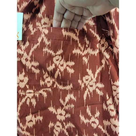 NWT Knox Rose Burnt Red Button Down Long Sleeve Women's Top Sz S - Picture 3 of 7